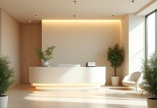 Accueil lumineux du cabinet de massage
